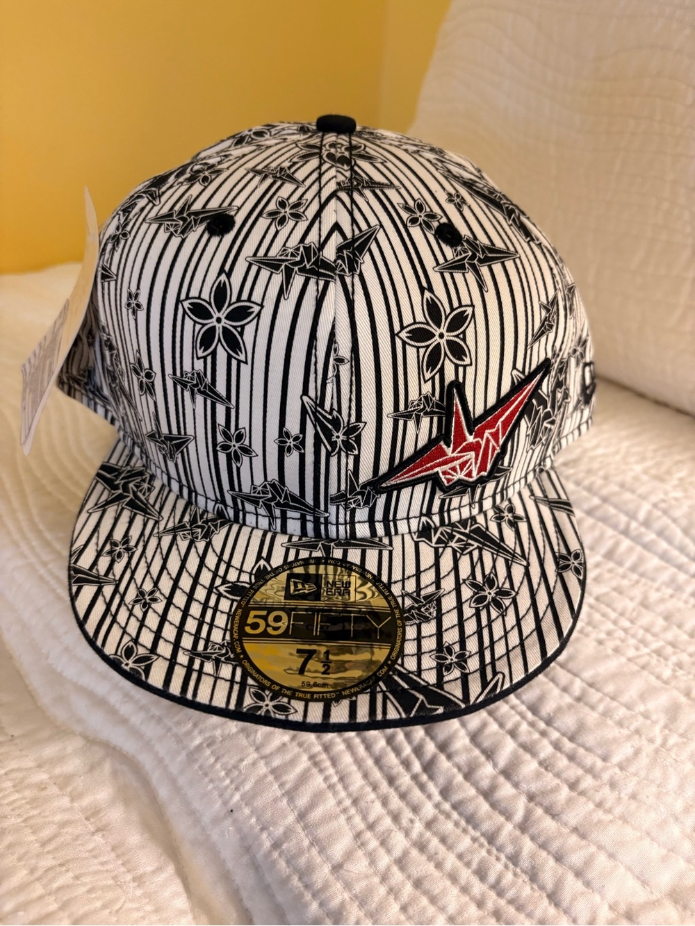 New Era 59 FIFTY Paper Crane White fitted Hat
